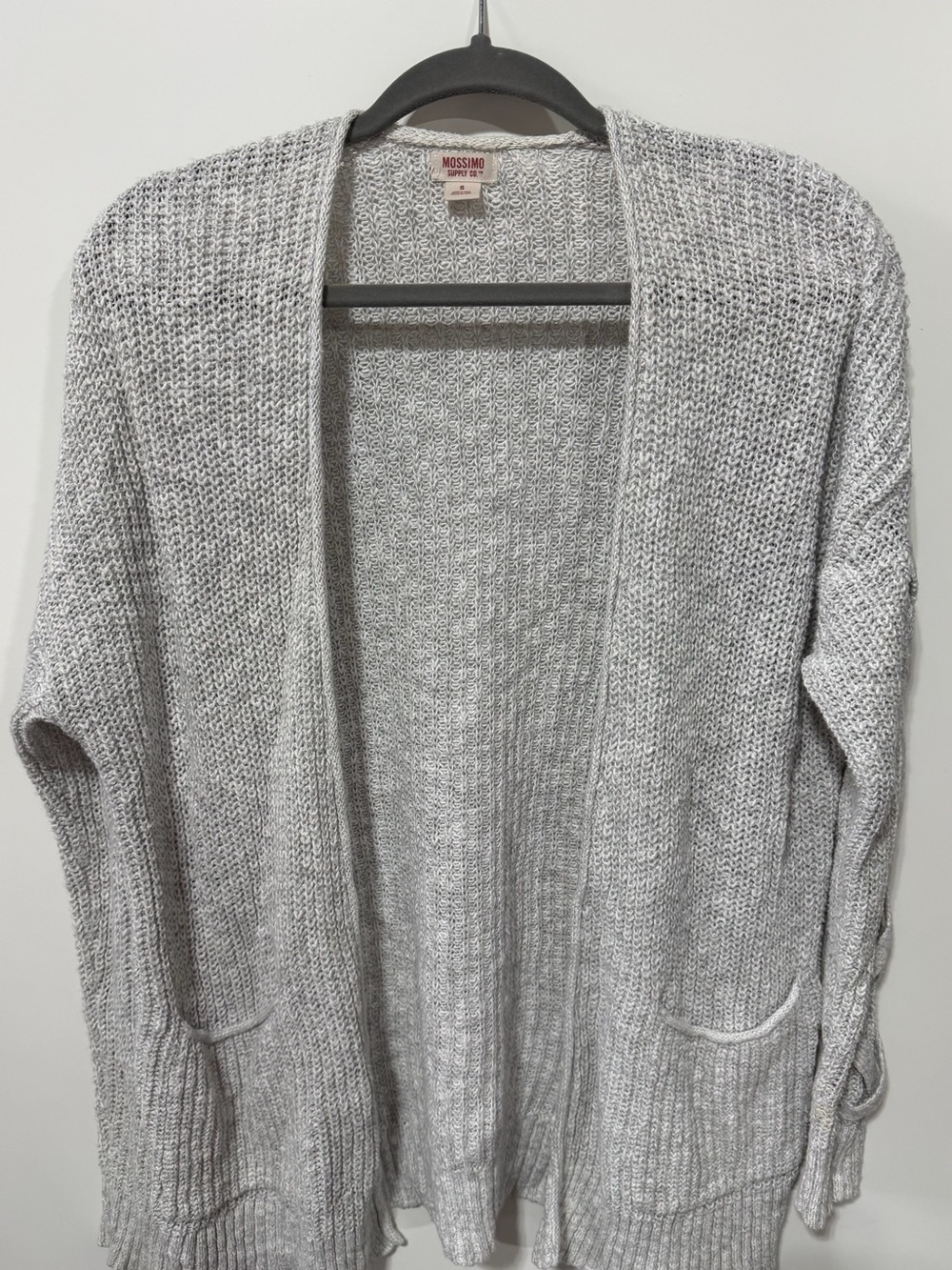 Mossimo Supply Co. Heather Gray Open-Front Knit Cardigan